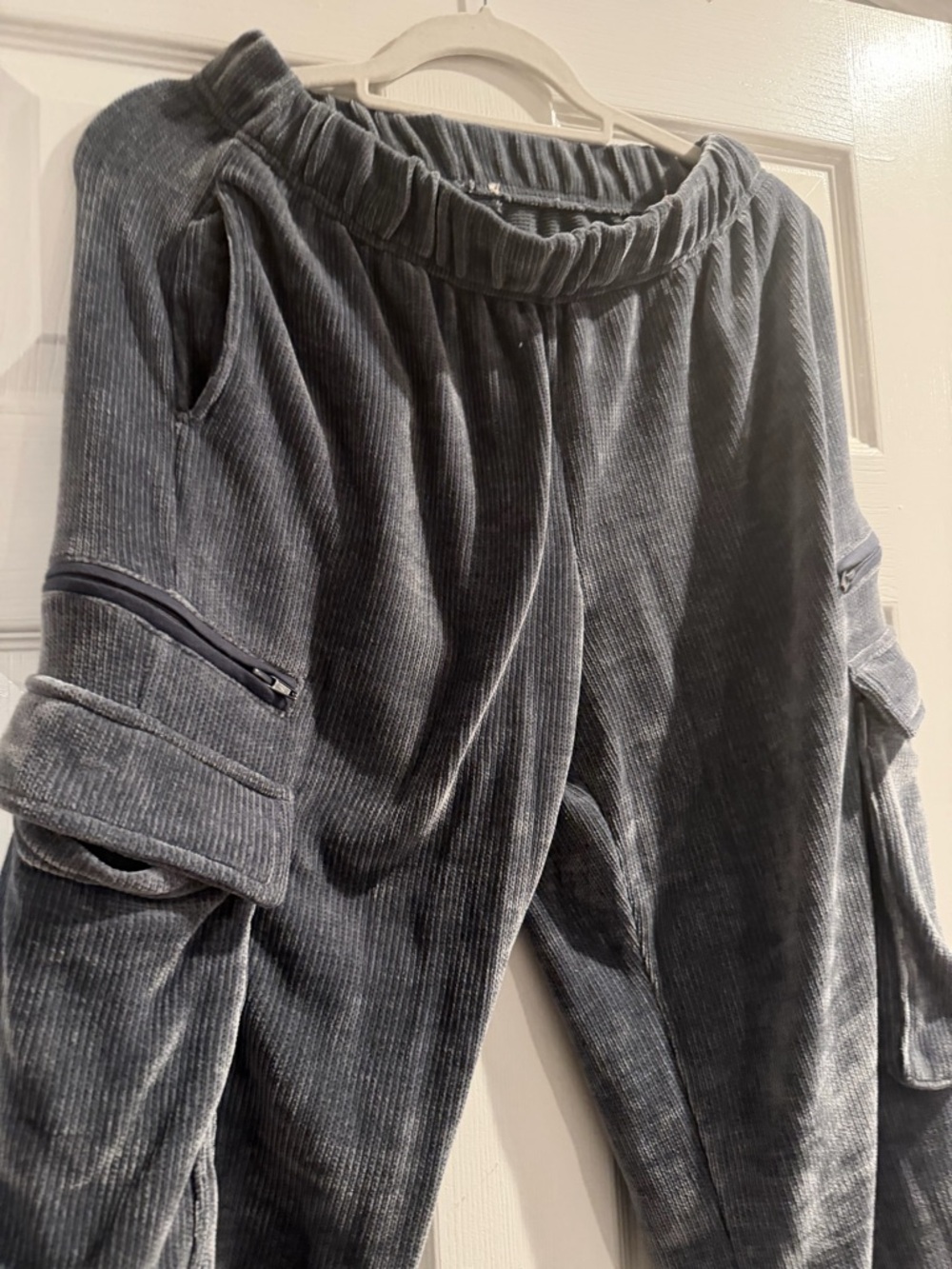 Corduroy Cargo Joggers in Charcoal Gray